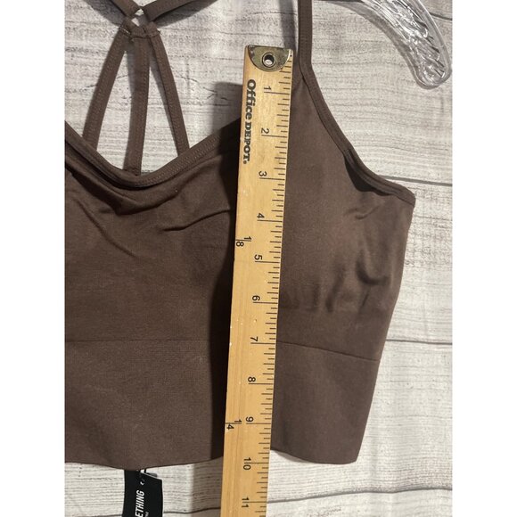 PrettyLittleThing Chocolate Basic Seamless Padded Sports Bra Womens Large - Picture 5 of 7